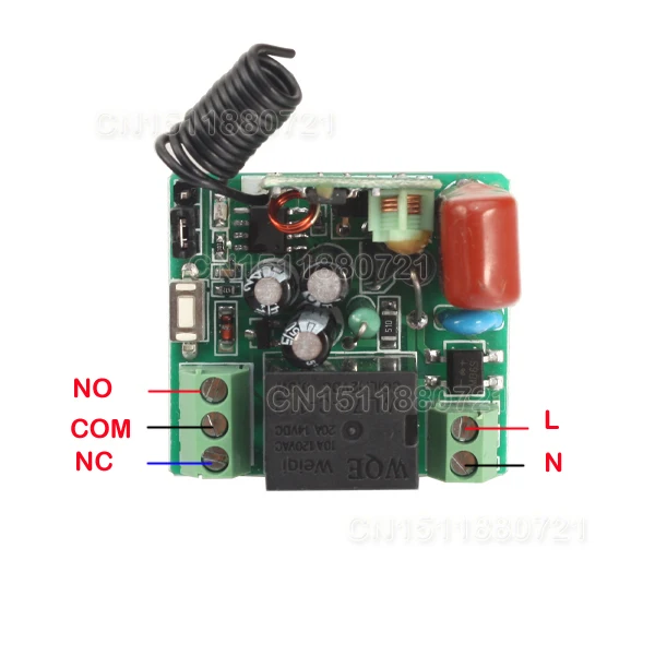 Remote Control Switch Relay AC 220V 1CH 10A 200-500m Receiver Transmitter LED Lamp Light ON OFF Wireless 315/433 | Обустройство дома