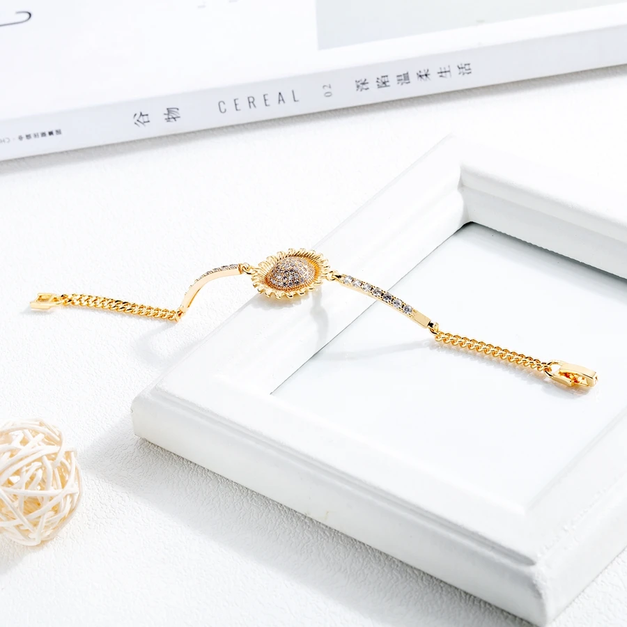 Новинка креативный женский браслет Hemiston с подсолнухами и кристаллами