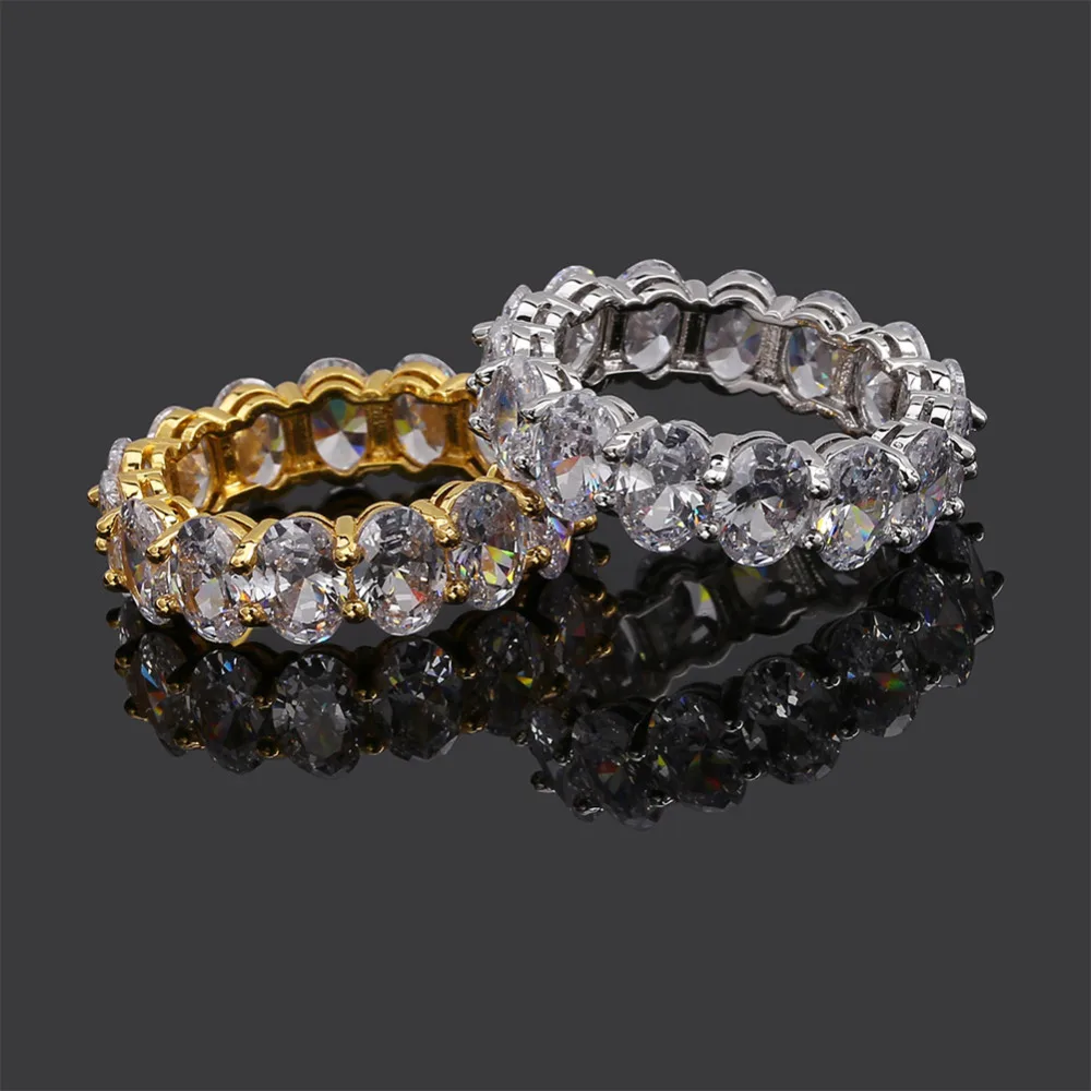 JINAO Iced Out Золото Серебро Цвет Полный Bling 1 ряд сердце кольцо Роскошные CZ свадебные Циркон полые помолвки хип хоп Ювелирные изделия Подарки