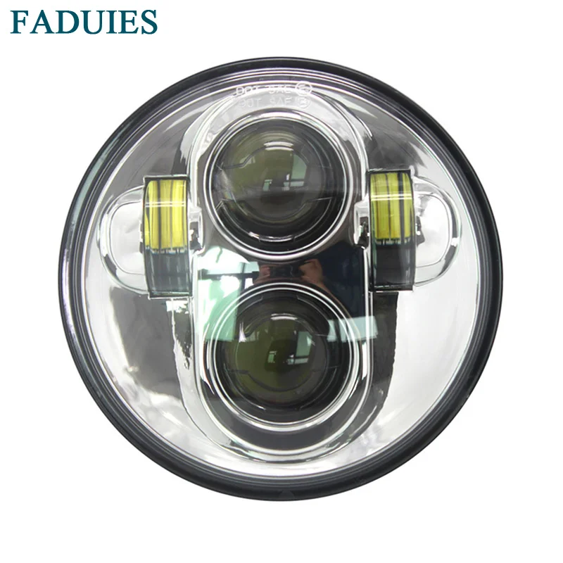 

FADUIES Free shipping Chrome 5-3/4" 5.75inch Motorcycle LED Headlamp for Harley- motorcycle led headlight