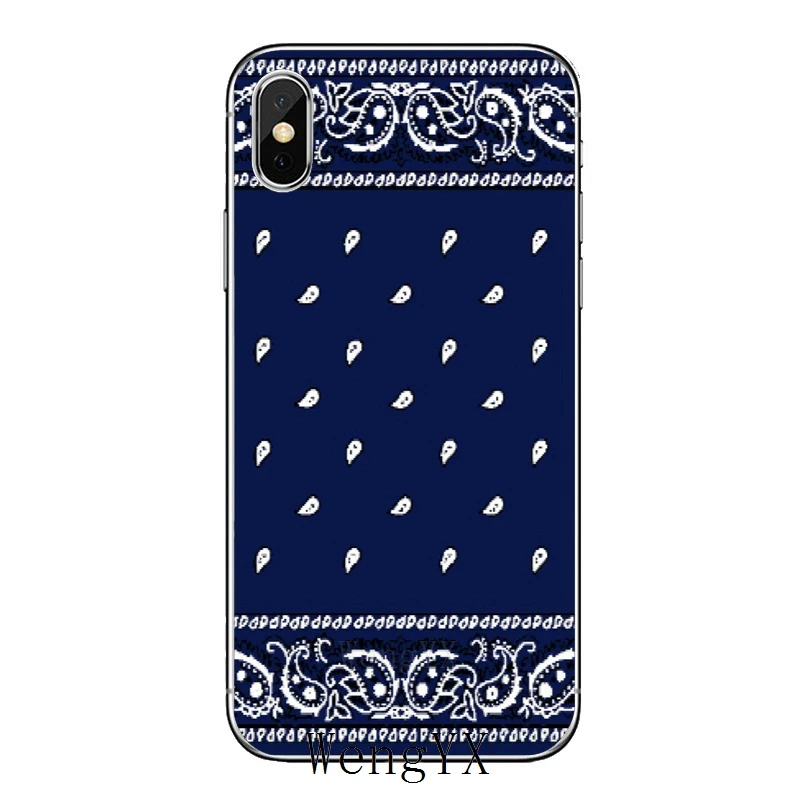 Королевский синий бандана Пейсли для Apple iPhone X XR XS Max 8 7 plus 6s 6 plus SE 5S 5c 5 4S 4 защитный ТПУ мягкий чехол для телефона чехол