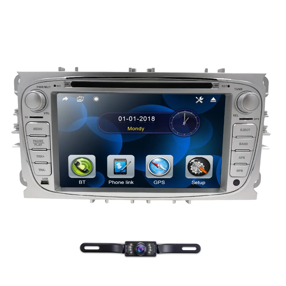 Hizpo 2Din 7 дюймов Автомобильный DVD для FORD FOCUS 2 MONDEO S MAX 2008 2012 с радио gps RDS BT 1080P форд