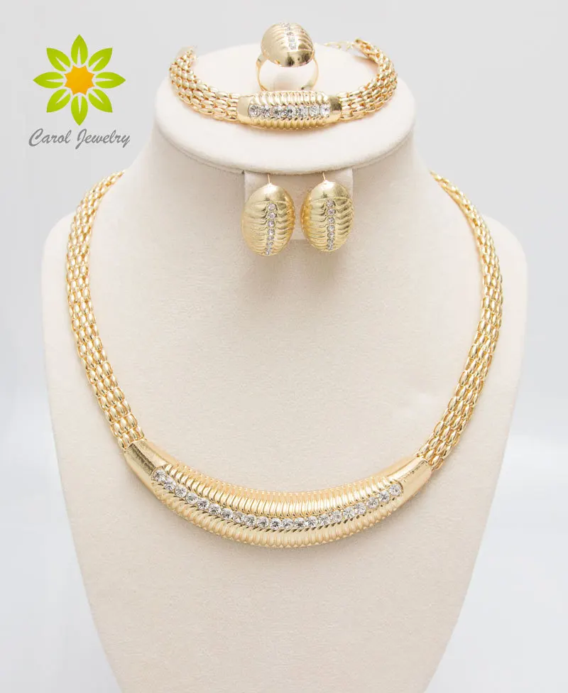 Позолоченное популярное ожерелье серьги браслет кольцо африканская мода