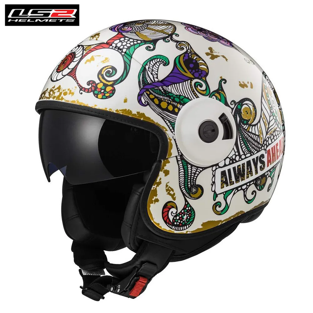 LS2 стекловолокна OF597 Cabrio через мотоциклетные шлем мопедов КАСКО Moto Винтаж Capacetes де