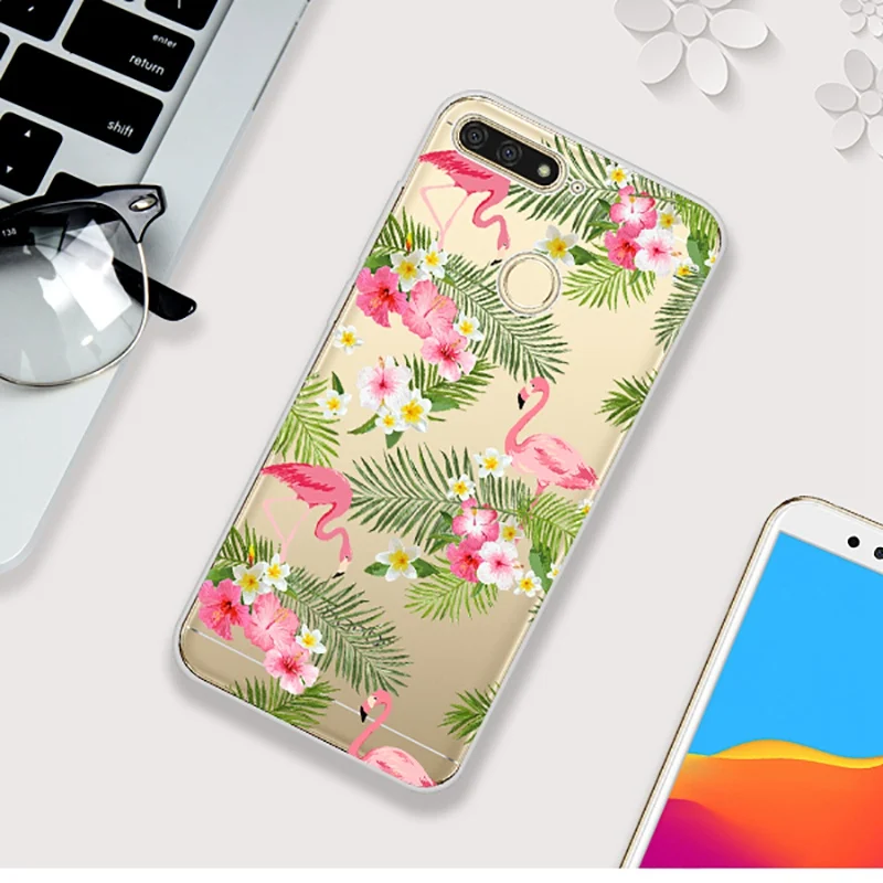 UTOPER Case For Huawei Honor 7A Silicon Soft Flamingo 7X Funda 7C Y6 Y7 Prime 2018 Enjoy 8E Pro |