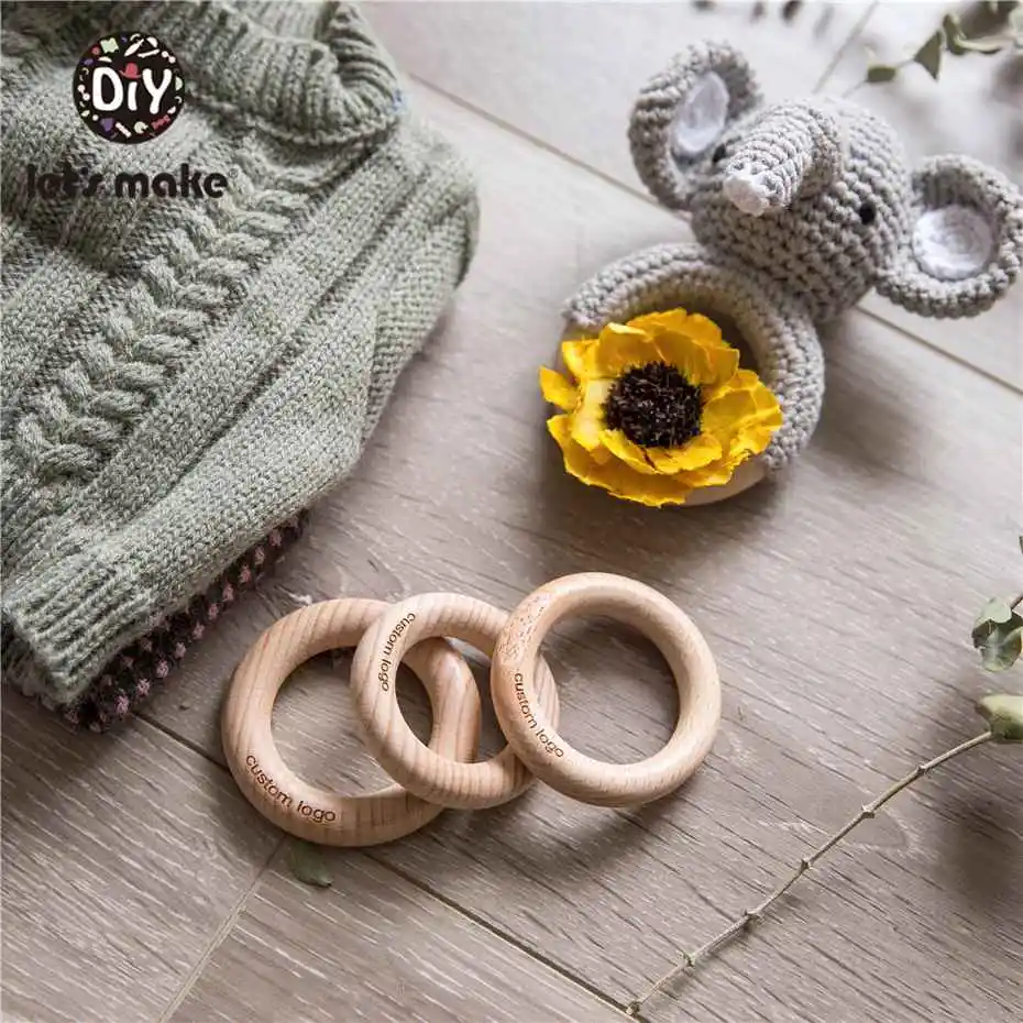 Let'S Make Baby Teether 50 шт бук Bpa бесплатно Деревянный Прорезыватель для зубов детский