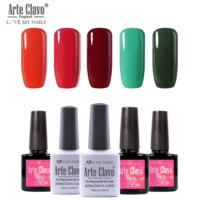 10ml-zh13 Arte Clavo чистый цвет УФ-набор гель-лаков для ногтей для маникюра Гель-лак Полупостоянный УФ замочить от желлак белый Hybird Nails Art - Цвет: 10ml-zh13