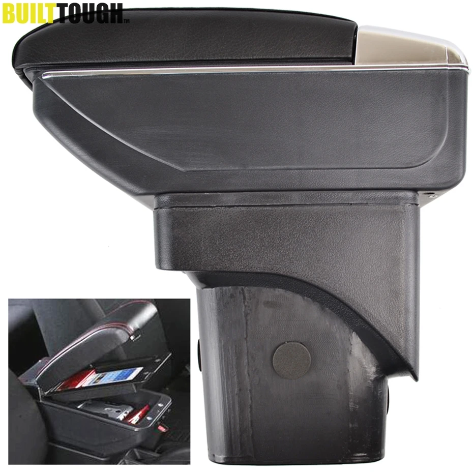 

Car Dual-Layer Armrest Fit For Ford Focus 2 MK2 2005-2011 Arm Rest Center Console Storage Box Tray Leather Accessories 2010 2009