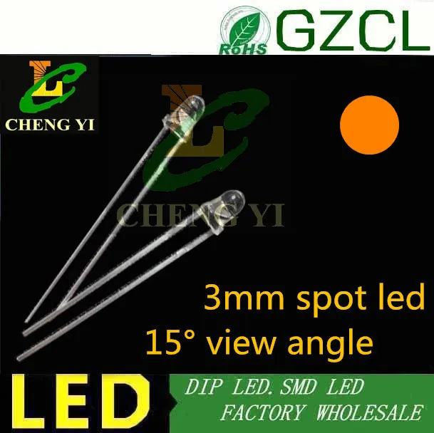 Оранжевый светодиод 2 0 нм 3 мм янтарная Форма пули в светодиодный DIP (CE & Rosh)|led rear