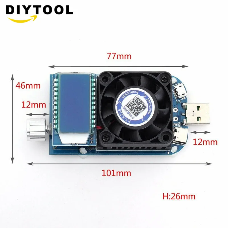 

35w usb electronic load adjustable constant current aging resistor battery voltage capacity tester US battery tester