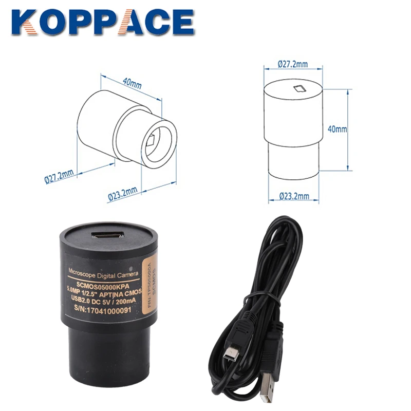 Монокулярный электронный Биологический микроскоп KOPPACE 40 640X окуляр 5 Мп USB2.0
