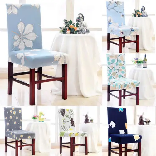 New Easy Fit Stretch Removable Washable Short Dining Chair Protector Seat Cover | Дом и сад
