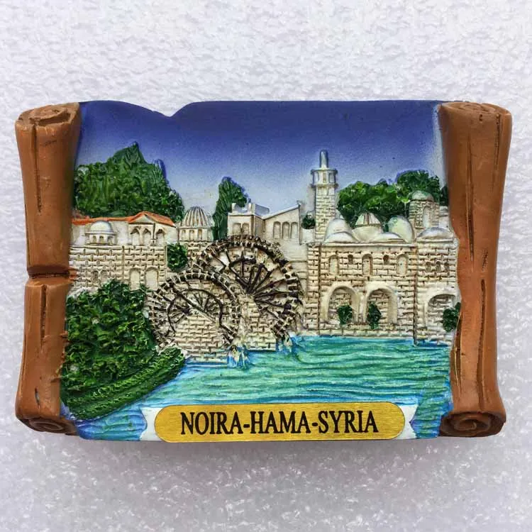 Middle East Historical Town Malula, Syria Tourist Souvenir Three-dimensional landscape Magnetic stickers Refrigerator