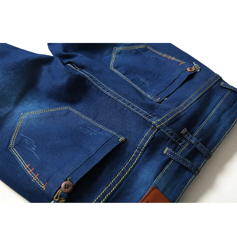 Новинка 2018 мужские джинсы в стиле хип-хоп синие облегающие прямые байкерские