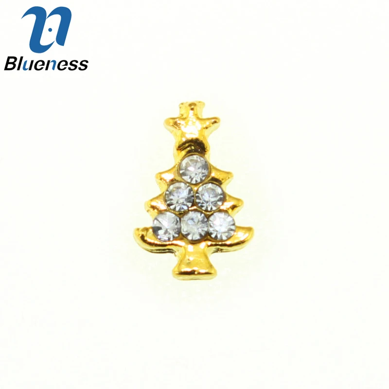 Blueness 10 шт./лот DIY 3D Кристалл Стразы для ногтей книги по искусству дизайн ювелирные изделия из металла Рождество дерево украшения для ногтей TN1586