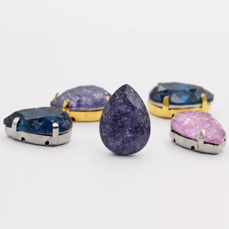 Стеклянные хрустальные аксессуары для одежды с ледяными цветами капли воды