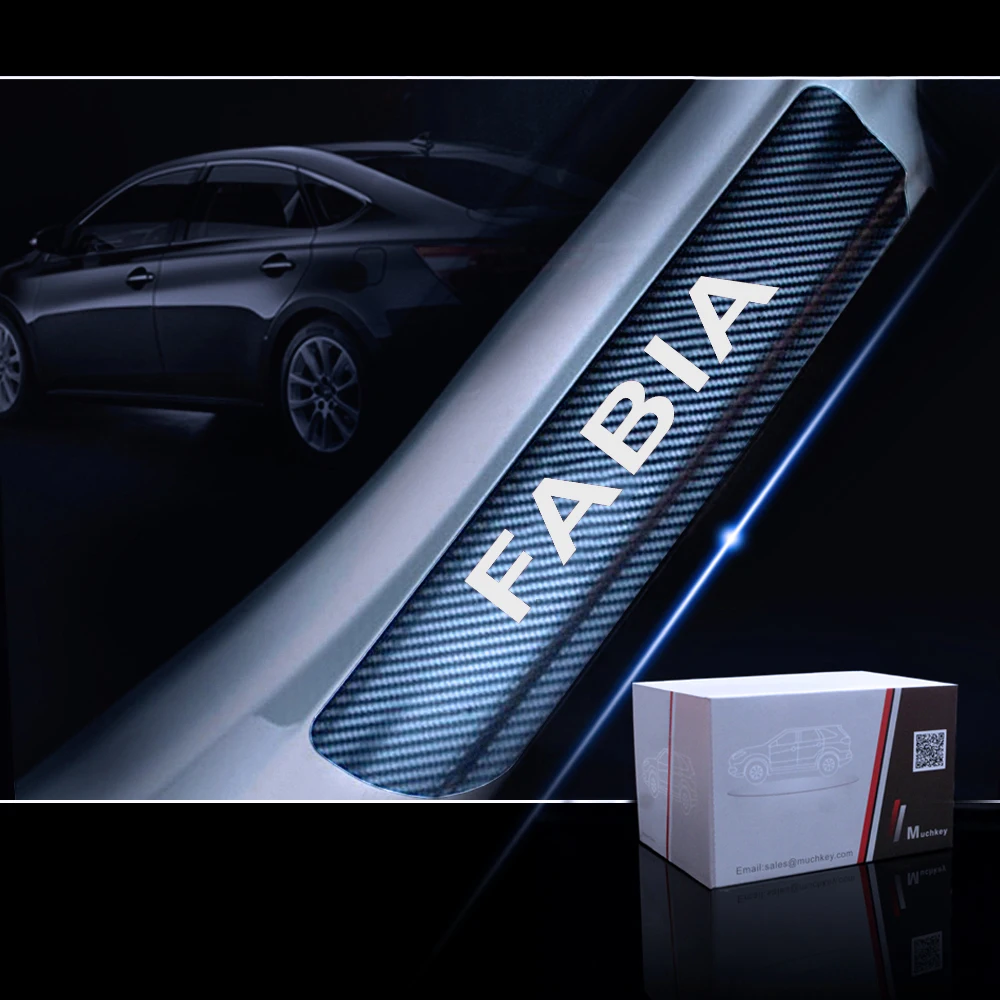 Для SKODA FABIA Накладка на порог двери вход защита порога Накладка Добро пожаловать педаль протектор автомобиля Стайлинг Авто Часть 4 шт