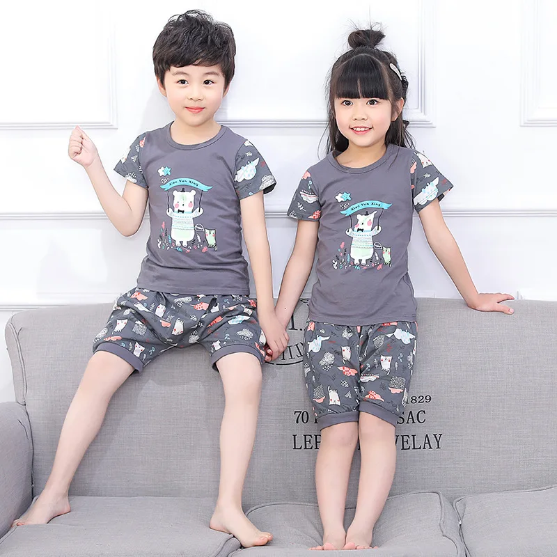 Детская одежда Повседневный Детский костюм с короткими рукавами брюки хлопковый