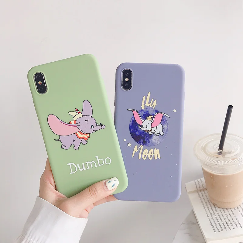Cartoon Flying Elephant For iPhone Xs XR Max Mobile Phone Shell iPhone7 8 6s Plus Dumbo Soft Protective Case | Мобильные телефоны и