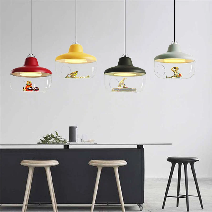 Арт-деко акриловые оттенок diy led подвесные светильники романтические Детская