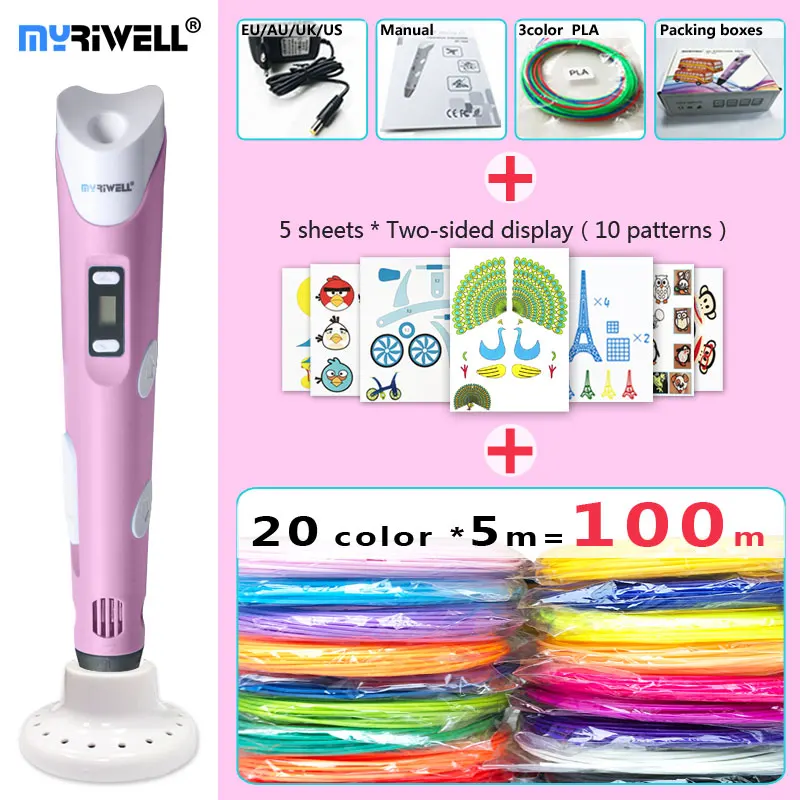 3d ручка myriwell светодиодный дисплей нити из АБС/пла пластика 20 Х5 м|3D ручки| |