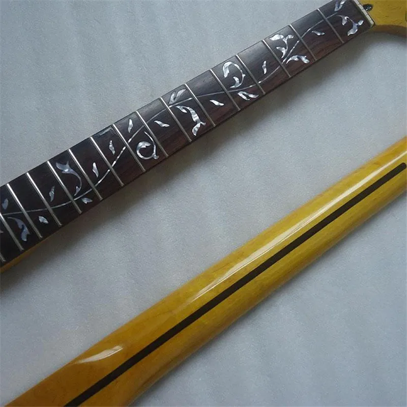 Disado 21 22 Frets Inlay Tree Of Life Maple Electric Guitar Neck Yellow Glossy Paint Guitar Accessories Parts Wholesale enlarge