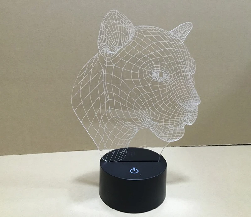 Леопард 3D светодиодный сенсорный зарядка атмосферная настольная лампа акриловый светодиодный визуальный стерео лампа