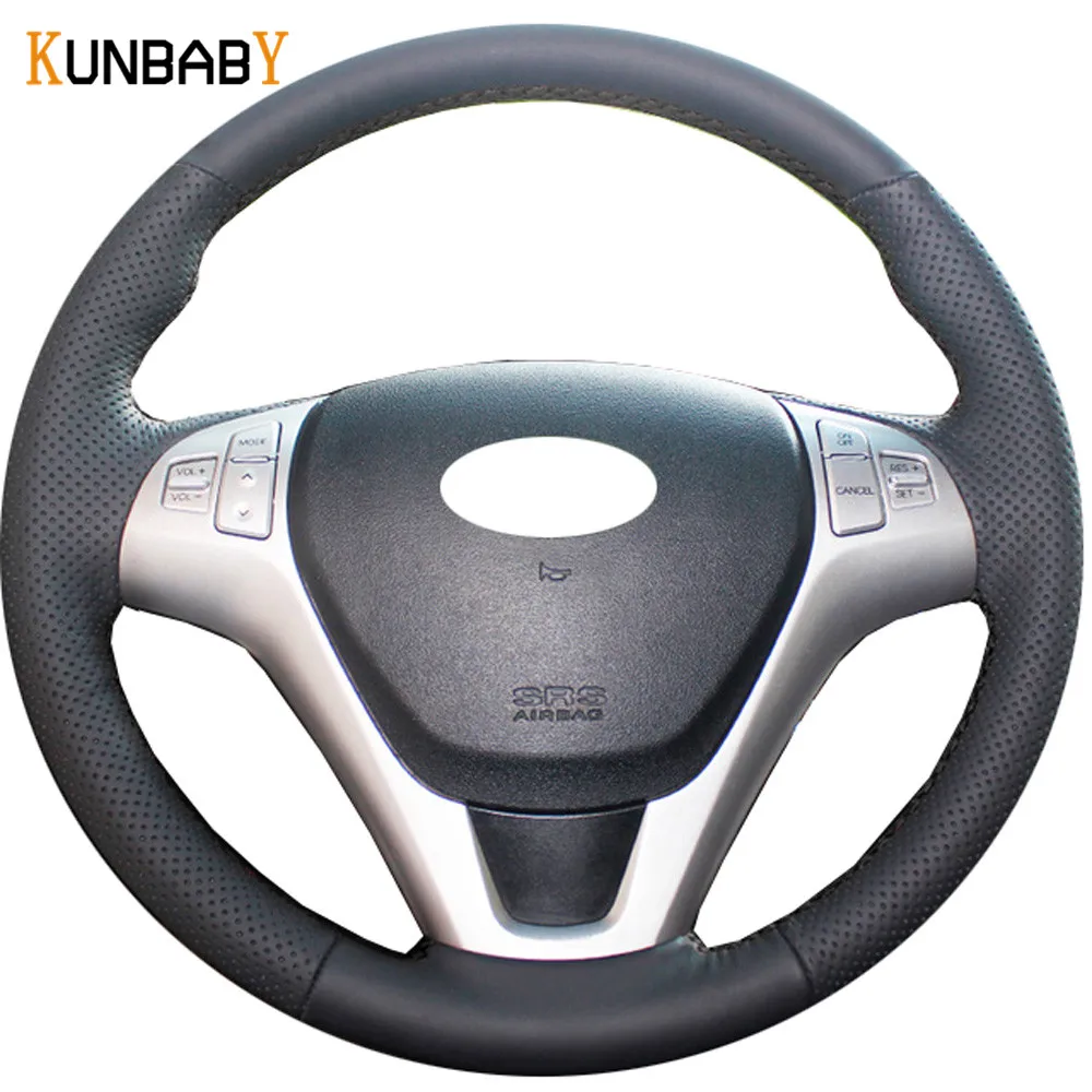 KUNBABY автомобильный Стайлинг Черный из натуральной кожи чехол на руль для hyundai