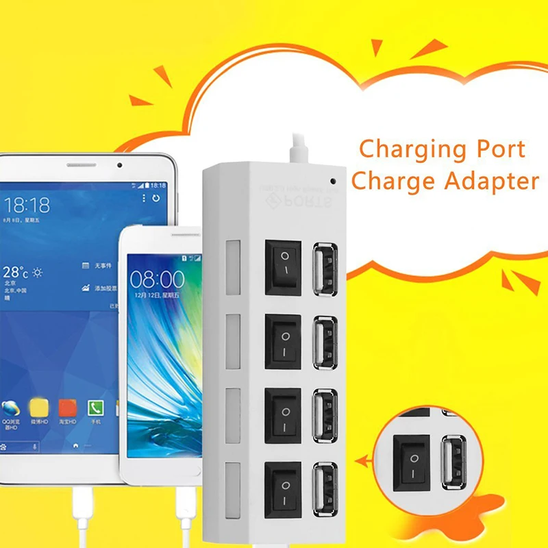 Высокоскоростной usb-разветвитель с 4 портами USB 2 0 светодиодный разветвитель