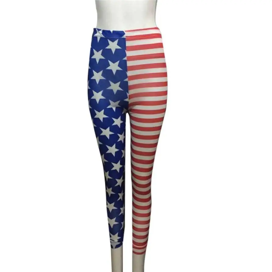 Women American Flag Printing Pants Leggings TW Stars 2018 Summer Casual beautiful colorful women leggings | Женская одежда