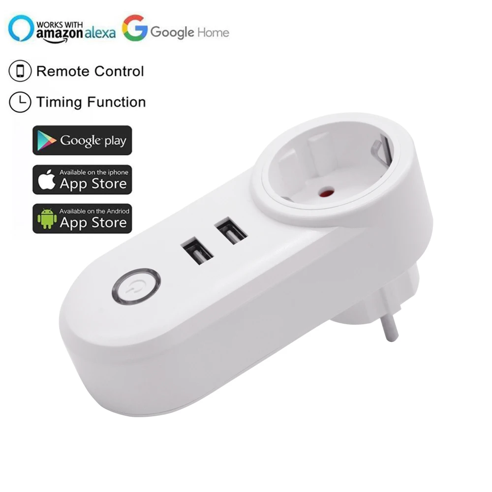 Ewelink Wi-Fi розетка 2 USB переключатель беспроводной приложение Удаленная розетка переключатель синхронизации для Умный дом работа с Alexa