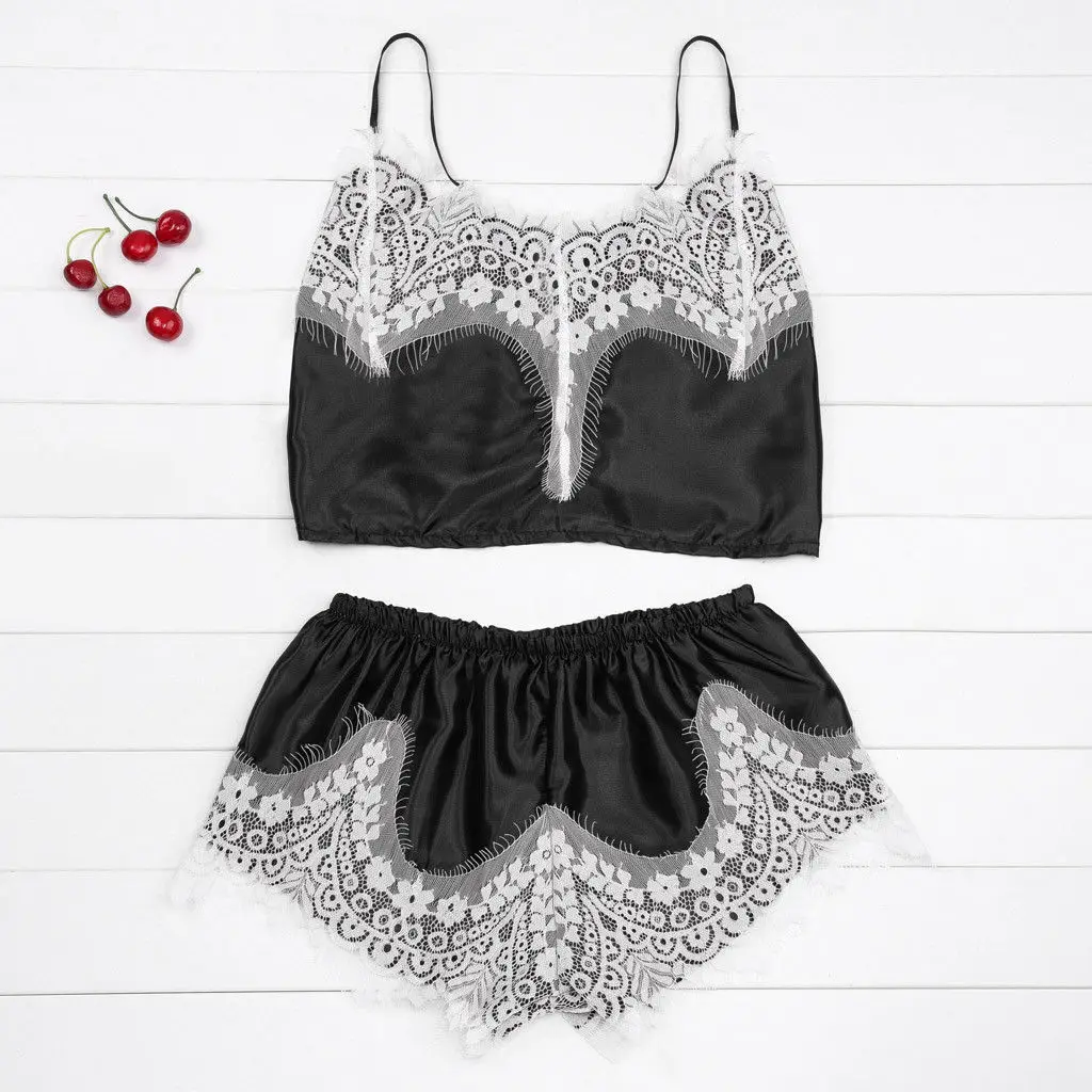 Летнее Новое модное женское сексуальное атласное кружевное нижнее белье Babydoll