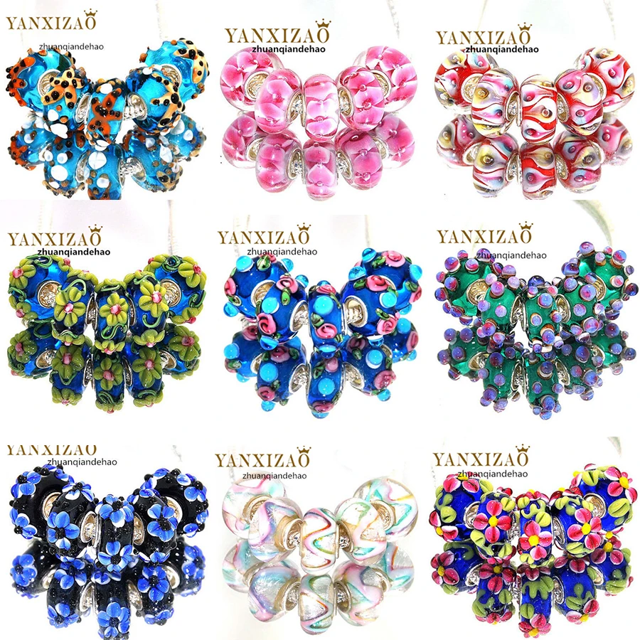 Yanxizao Fit Pandora амулеты сделай сам Серебро 925 Оригинальные подарки для женщин Lampwork