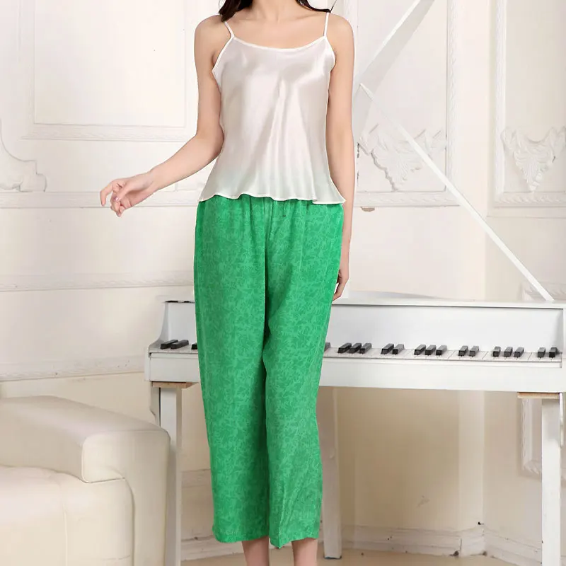 New 2015 women casual pants early autumn Zen style cotton crepe de chine loose elastic waist pants  free shipping