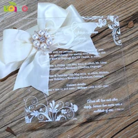 50pcs popular wedding acrylic invitation card flower design pattern free printing wedding invitation cards with cheap price
