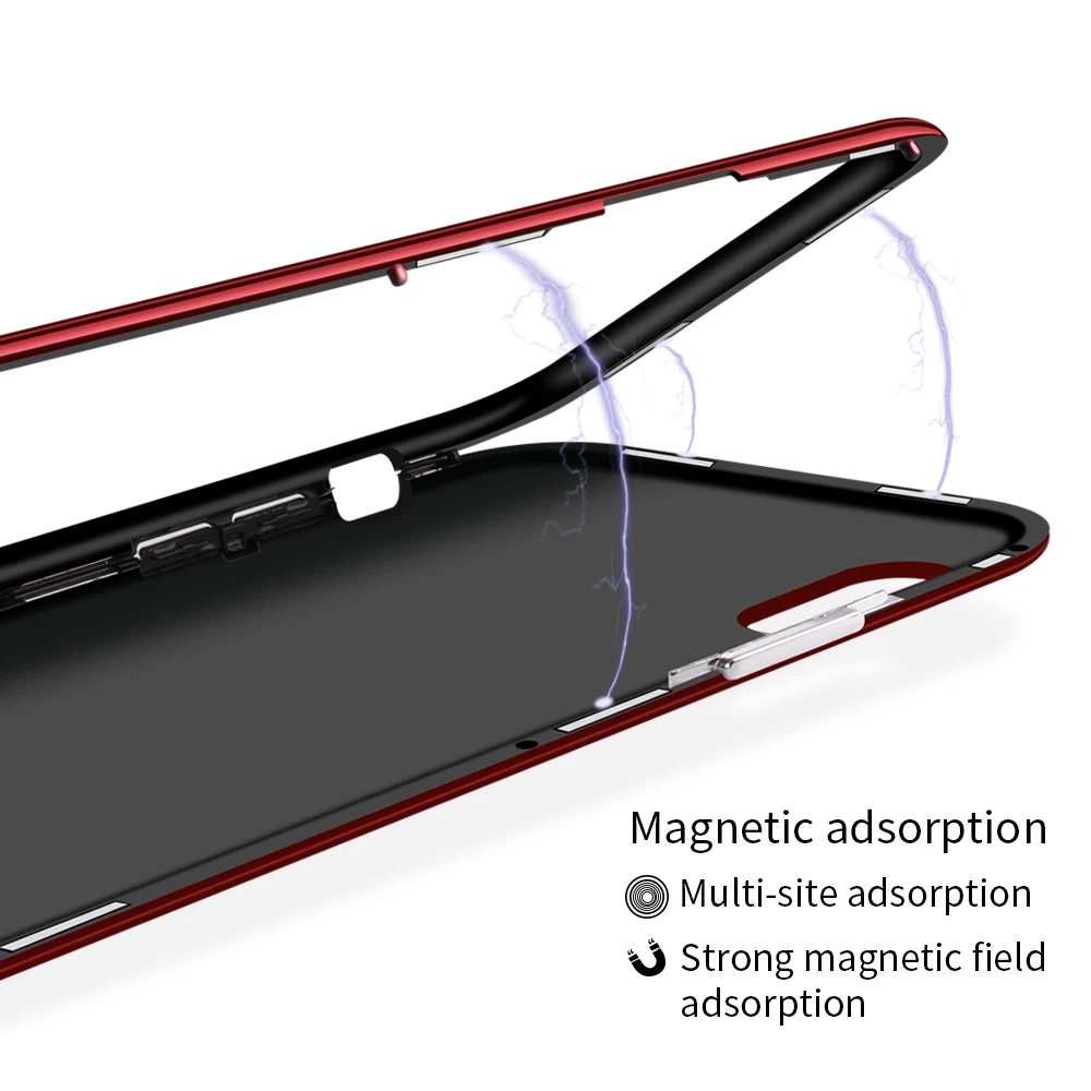 10 шт. роскошный Магнитный флип чехол для iPhone XS Max XR X 6 7 8 Plus PC Border Shell Pattern закаленное