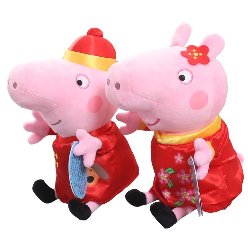 Оригинальная Свинка Пеппа Новогодняя одежда в китайском стиле плюшевая игрушка