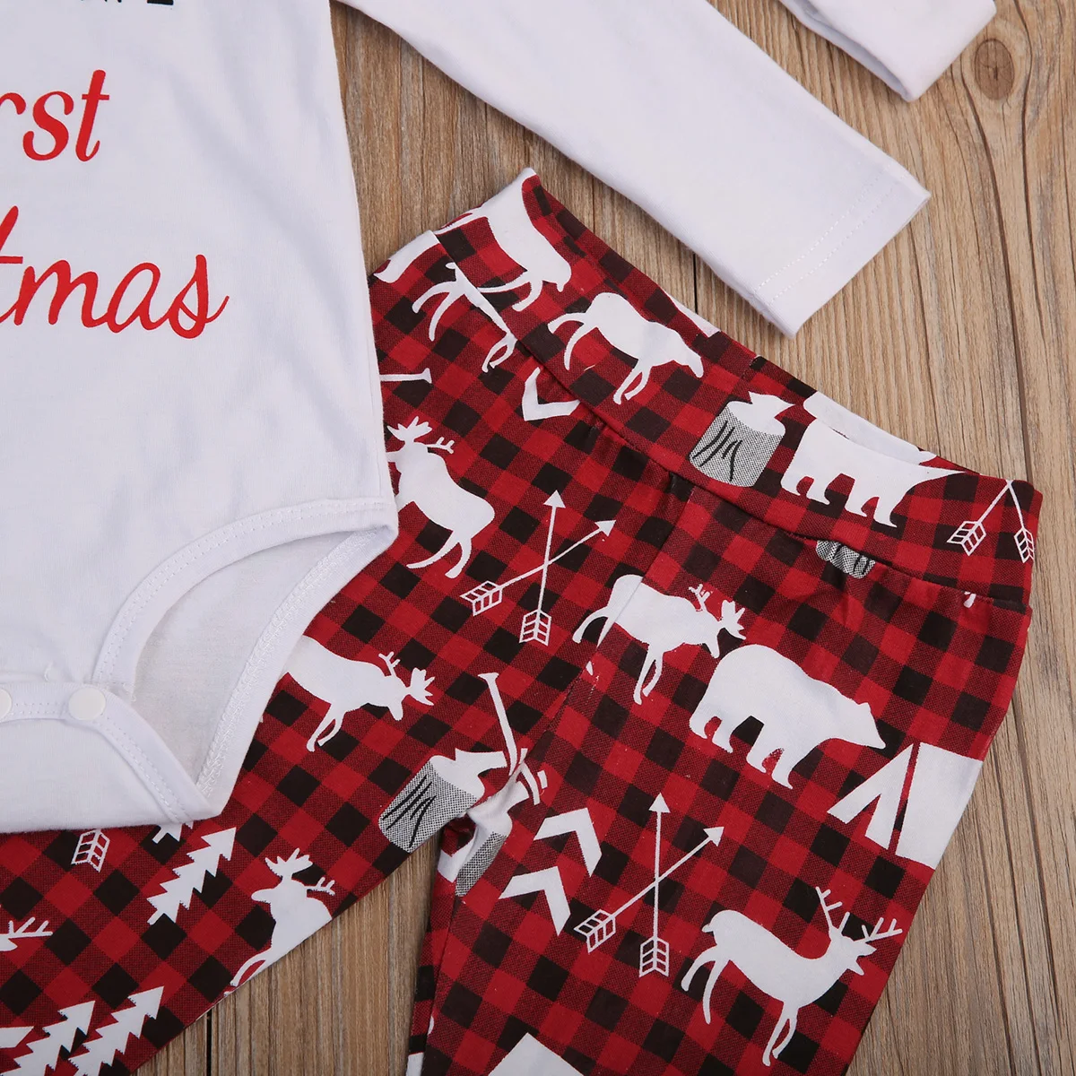 

3PCS Set Newborn Baby Girl Boy Tops Romper +Long Pants Hat Outfits Clothes 0-24M