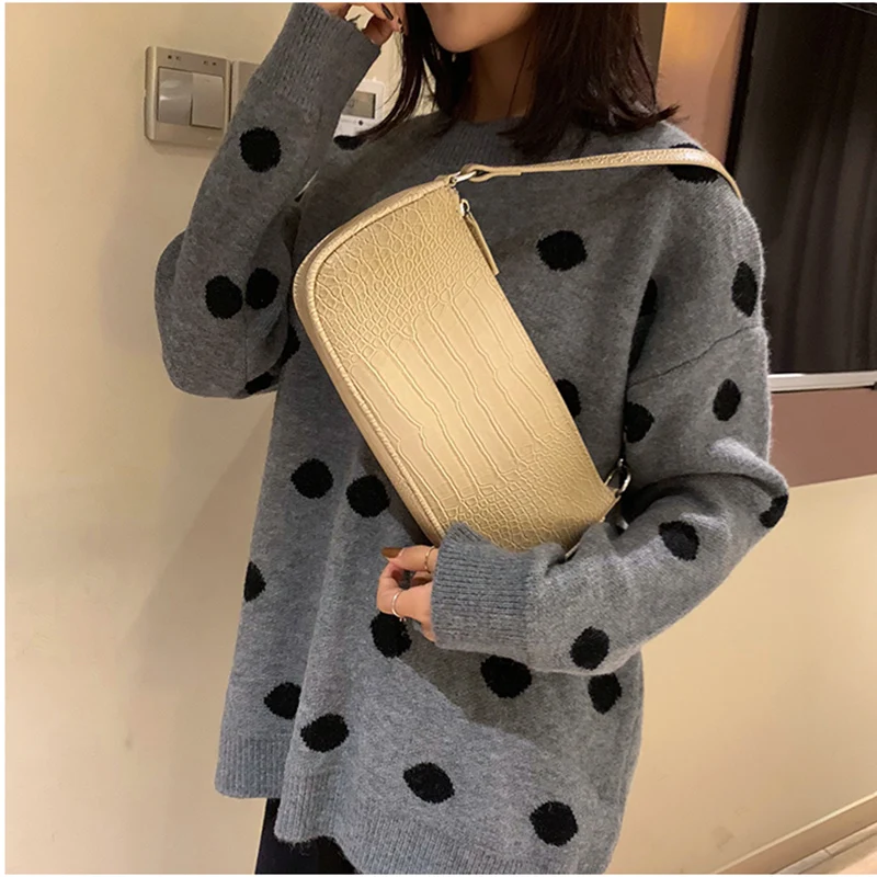 Женские сумки в стиле ретро с узором крокодиловая кожа из искусственной кожи