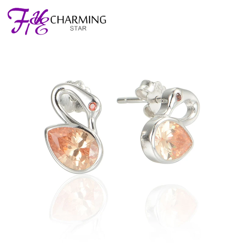 Подлинная Стерлингового Серебра 925 Серьги Стержня Для Женщин Старинные Моды Cryatsl