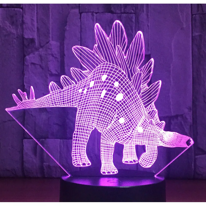 3D LED ночник динозавр Стегозавр с 7 видов цветов свет для украшения дома лампа