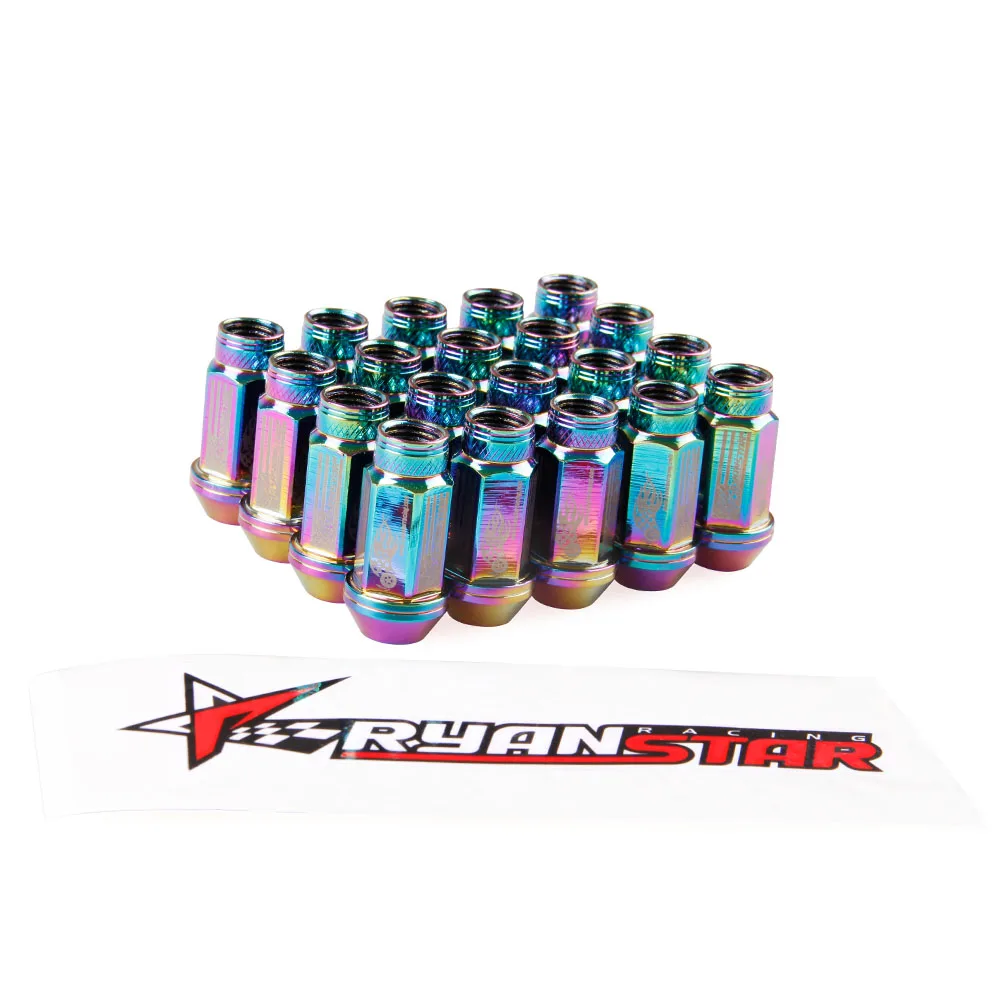 DYNO STORE RYANSTAR 52 мм Нео хром алюминиевые колесные гайки + наклейки P12x1.25|Гайки и болты|