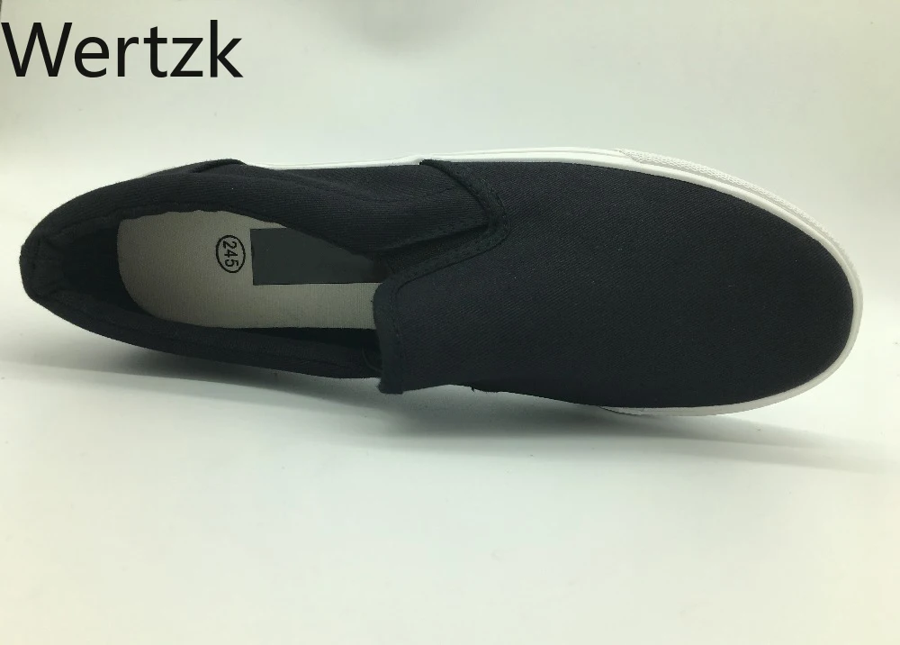 Женские парусиновые туфли с аппликацией ertzk Модные слипоны увеличивающие рост E534
