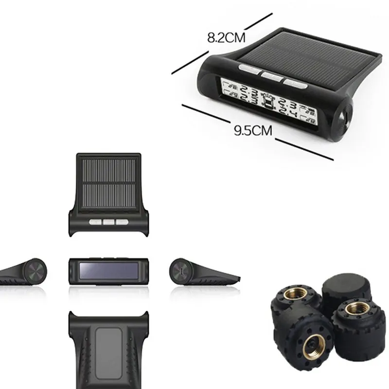 Солнечная энергия Смарт TPMS беспроводная система контроля давления в шинах