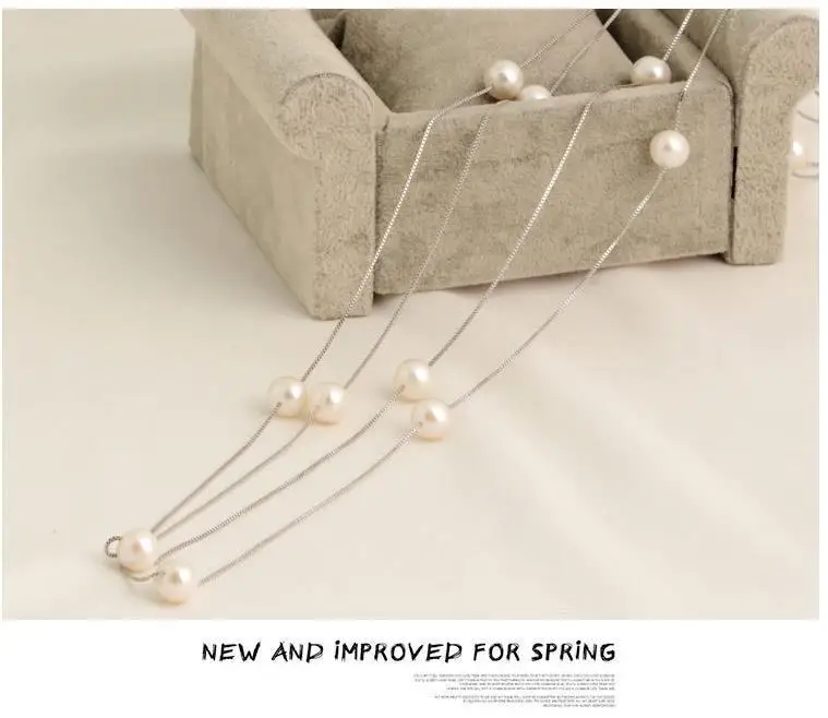 Korean version of the multi-layer fashion double-layer pearl sweater chain long decorative necklace