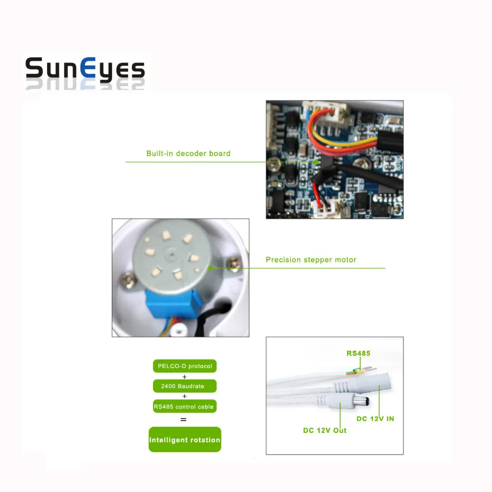 SunEyes SA0003R скобка PTZ комплект для CCTV и ip камеры с пультом дистанционного управления