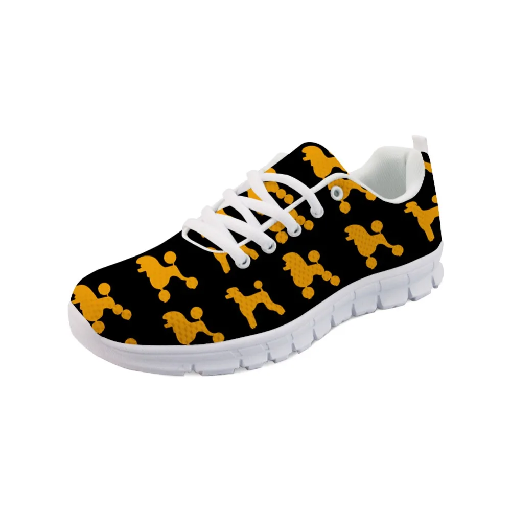 

Twoheartsgirl Printing Cute Dog Fashion Women Sneakers Breathable Female Ladies Mesh Flat Shoes Trendy Lace Up Flats Comfortable