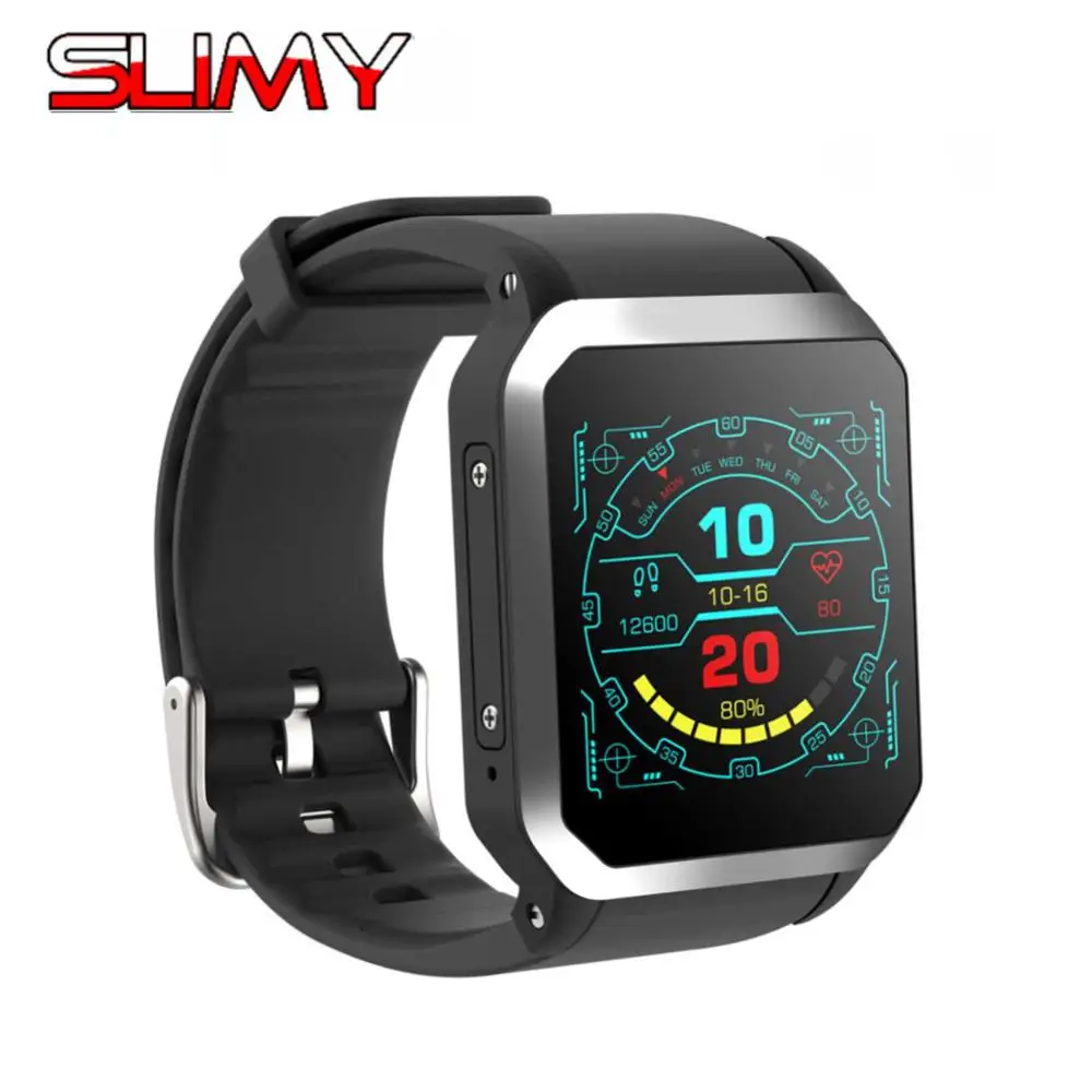Slimy умные часы Android 5,1 3g WI-FI gps Google Play монитор сердечного ритма подключение к Android IOS Телефон Смарт-часы IP68 Водонепроницаемый - Цвет: Серебристый
