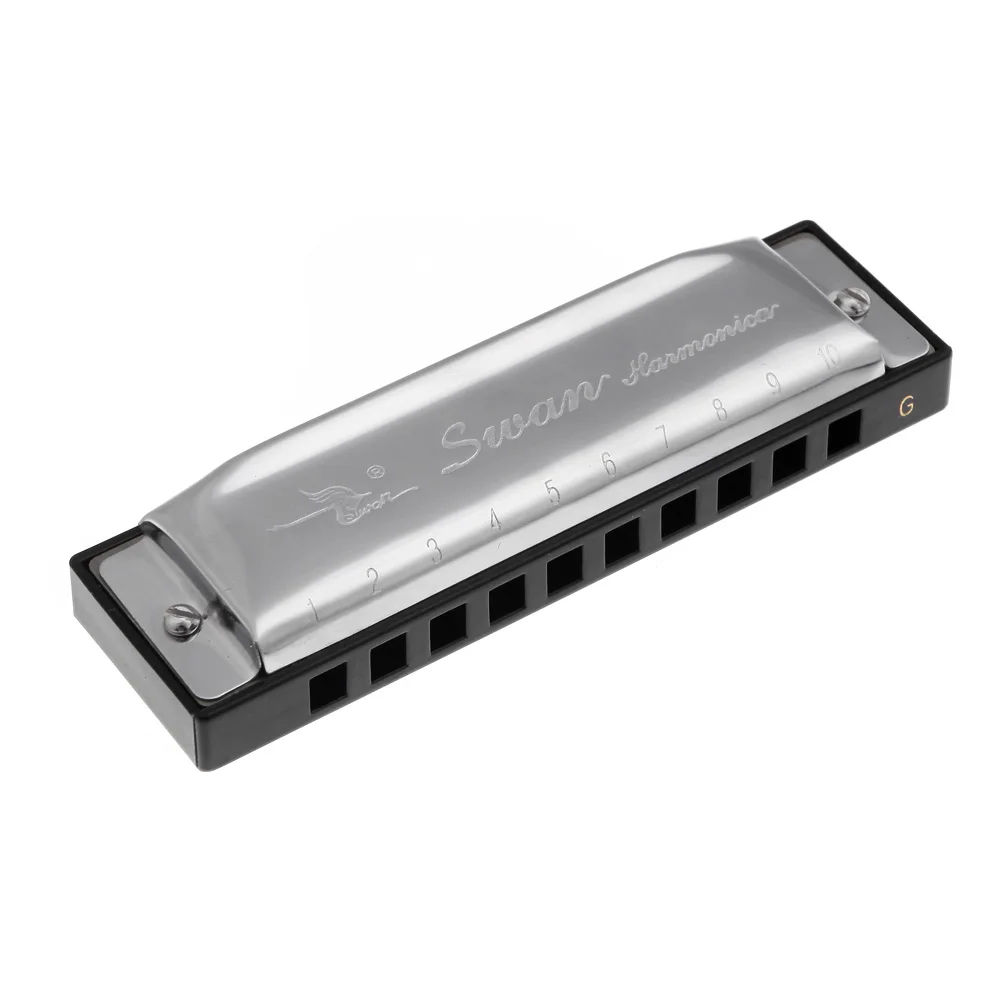 Harmonica Diatonic Blues Арфы рот Органы 10 отверстий гармоника ключ G Reed со Чехол серебро