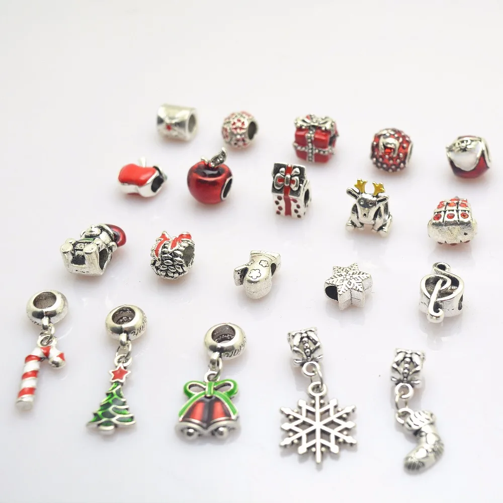 Женские шармы в виде снежинки смешанные бусины для браслета Pandora 20 шт./лот feng0014 |